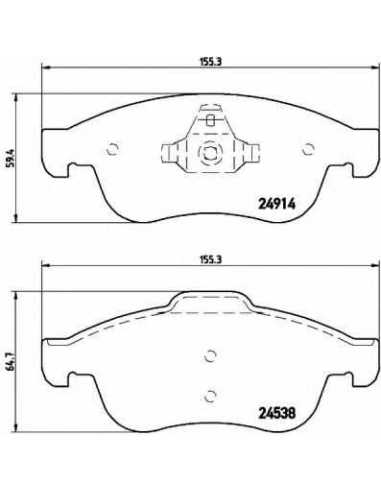 Pastillas de freno delanteras BREMBO P 68 050 - RENAULT MEGANE III Fastback