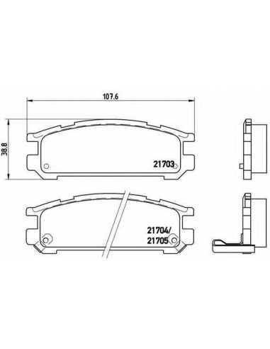 Pastillas de freno traseras BREMBO P 78 005 - SUBARU LIBERTY III