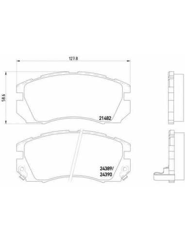 Pastillas de freno delanteras BREMBO P 78 007 - SUBARU LIBERTY OUTBACK