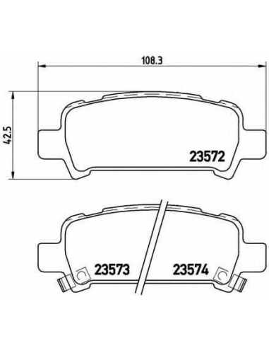 Pastillas de freno traseras BREMBO P 78 011 - SUBARU IMPREZA Fastback