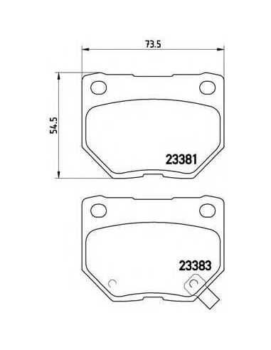 Pastillas de freno traseras BREMBO P 78 016 - SUBARU IMPREZA Ranchera familiar
