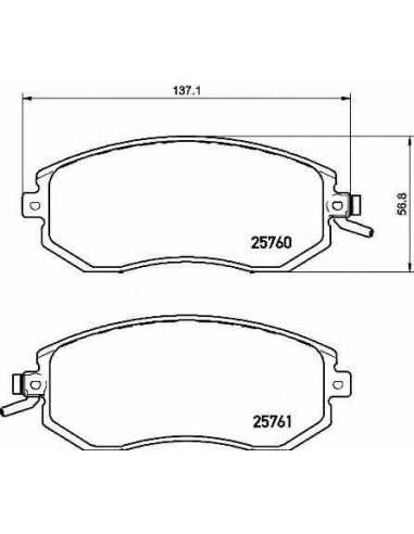 Pastillas de freno delanteras BREMBO P 78 021 - SUBARU OUTBACK Ranchera familiar