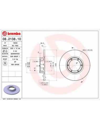 Pastillas de freno BREMBO 08.2138.10 - RENAULT 6