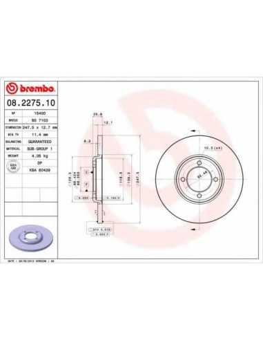 Pastillas de freno delanteras BREMBO 08.2275.10 - FORD ESCORT  