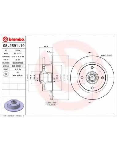 Pastillas de freno delanteras BREMBO 08.2691.10 - VW SQUAREBACK Ranchera familiar