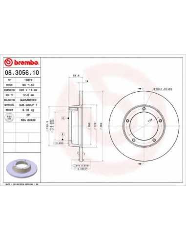 Pastillas de freno delanteras BREMBO 08.3056.10 - PEUGEOT J7 Furgón