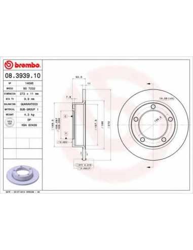 Pastillas de freno delanteras BREMBO 08.3939.10 - LADA TAIGA II