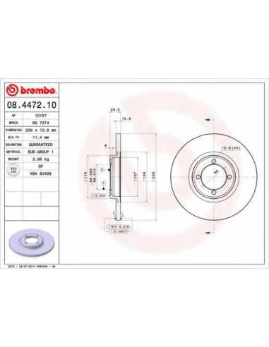 Pastillas de freno delanteras BREMBO 08.4472.10 - VOLVO 340-360 Sedán
