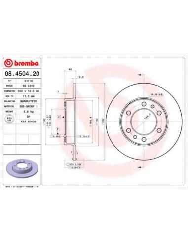 Pastillas de freno delanteras BREMBO 08.4504.20 - TOYOTA TACOMA II Pick-up