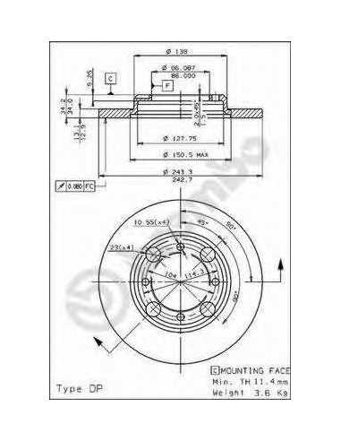 Pastillas de freno delanteras BREMBO 08.4786.10 - MITSUBISHI COLT Mk II