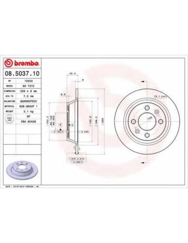 Pastillas de freno traseras BREMBO 08.5037.10 - SAAB 900   Descapotable