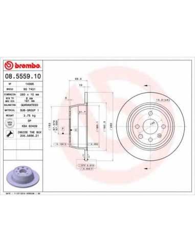 Pastillas de freno traseras BREMBO 08.5559.10 - OPEL ASTRA F