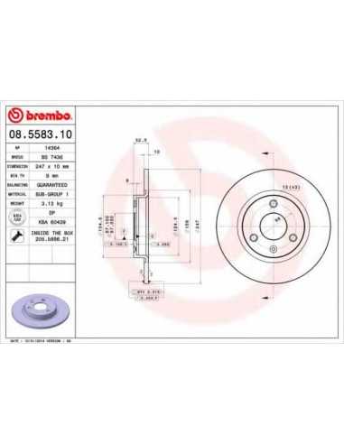 Pastillas de freno delanteras BREMBO 08.5583.10 - CITROËN AX