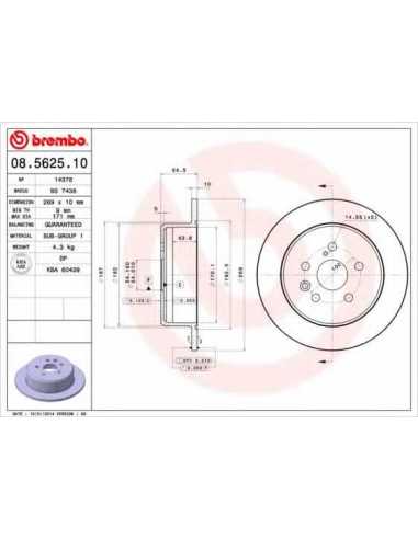 Pastillas de freno traseras BREMBO 08.5625.10 - TOYOTA CELICA Fastback