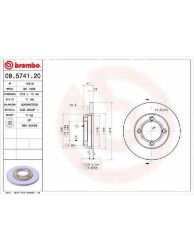 Pastillas de freno delanteras BREMBO 08.5741.20 - KIA PRIDE Ranchera familiar