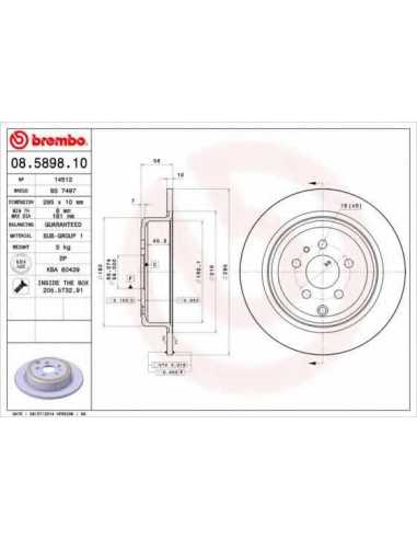 Pastillas de freno traseras BREMBO 08.5898.10 - CITROËN SYNERGIE