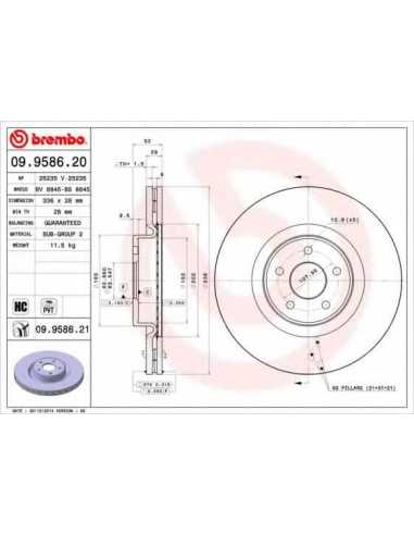 Pastillas de freno delanteras BREMBO 09.9586.20 - FORD FOCUS II