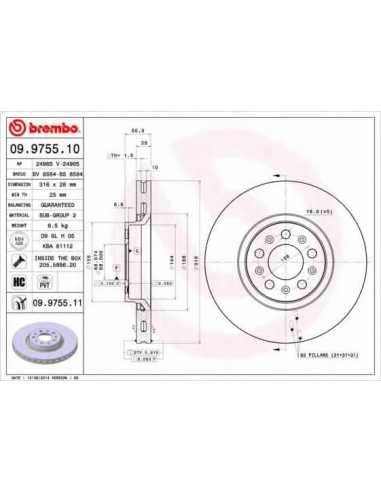Pastillas de freno delanteras BREMBO 09.9755.10 - VOLVO XC90 I Ranchera familiar