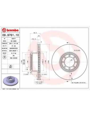Pastillas de freno traseras BREMBO 09.9761.10 - IVECO DAILY IV Furgón/ranchera familiar