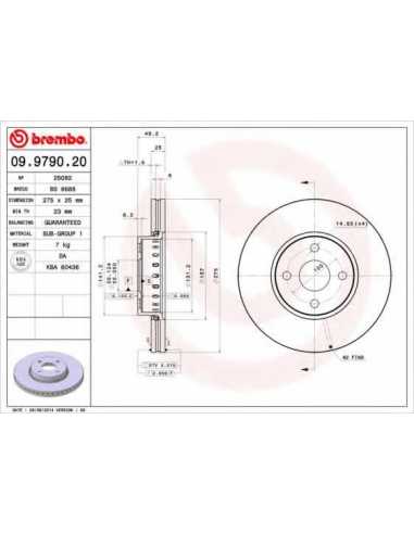 Pastillas de freno delanteras BREMBO 09.9790.20 - TOYOTA AXIO/ALTIS Sedán