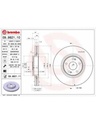 Pastillas de freno delanteras BREMBO 09.9821.11 - RENAULT LAGUNA II Sport Tourer