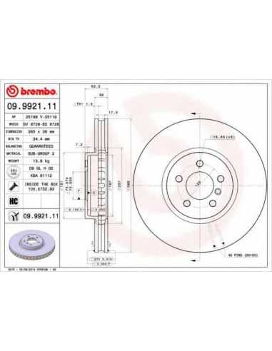 Pastillas de freno delanteras BREMBO 09.9921.11 - BMW X5
