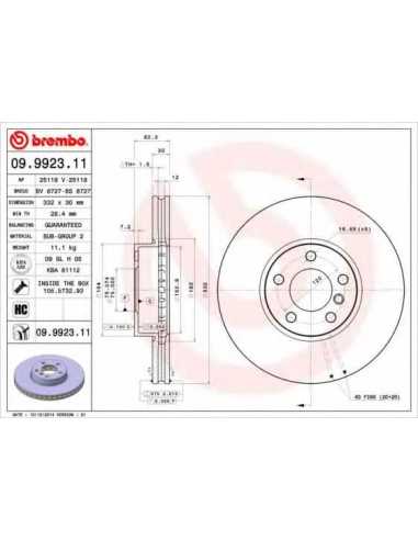 Pastillas de freno delanteras BREMBO 09.9923.11 - BMW X5