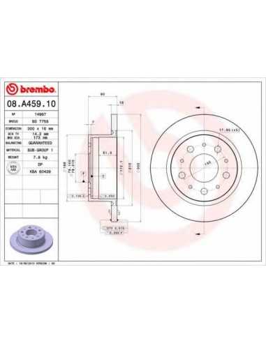 Pastillas de freno traseras BREMBO 08.A459.10 - FIAT DUCATO Furgón