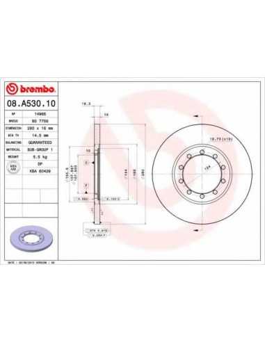 Pastillas de freno traseras BREMBO 08.A530.10 - FORD TRANSIT Autobús