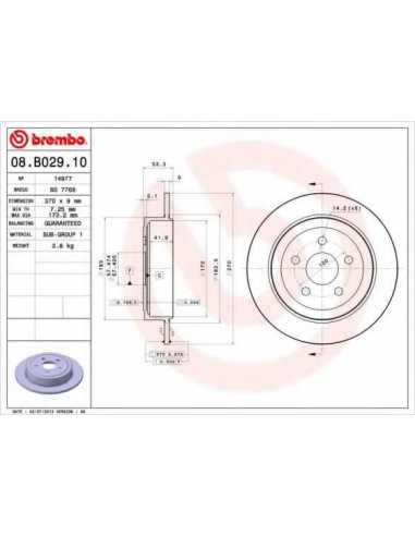 Pastillas de freno traseras BREMBO 08.B029.10 - CHRYSLER NEON Sedán