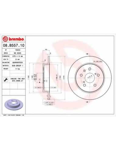 Pastillas de freno traseras BREMBO 08.B557.10 - FIAT SEDICI