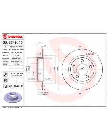 Pastillas de freno traseras BREMBO 08.B649.10 - MINI MINI PACEMAN