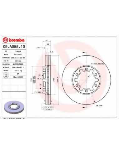 Pastillas de freno delanteras BREMBO 09.A055.10 - NISSAN SAFARI II Todo terreno