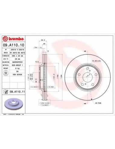 Pastillas de freno delanteras BREMBO 09.A110.10 - TOYOTA HARRIER