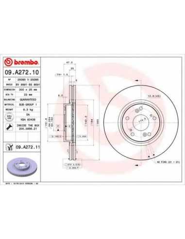 Pastillas de freno delanteras BREMBO 09.A272.11 - HONDA ACCORD VIII