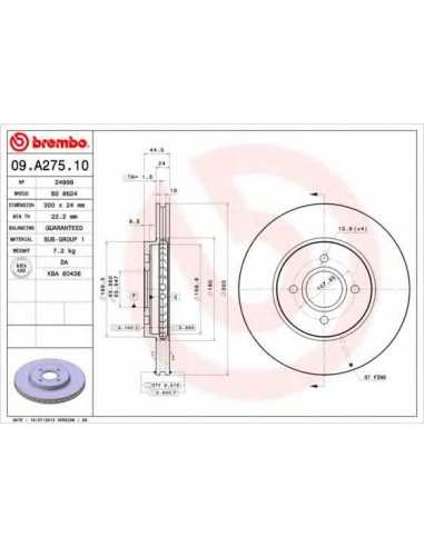 Pastillas de freno delanteras BREMBO 09.A275.10 - FORD FOCUS Clipper