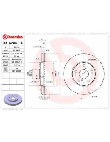 Pastillas de freno delanteras BREMBO 09.A284.10 - TOYOTA MR 2 II