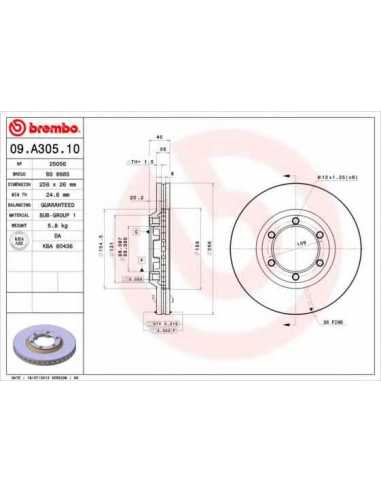 Pastillas de freno delanteras BREMBO 09.A305.10 - ISUZU RODEO