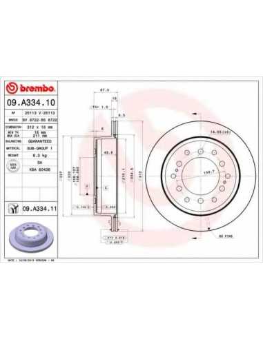 Pastillas de freno traseras BREMBO 09.A334.10 - TOYOTA LAND CRUISER PRADO