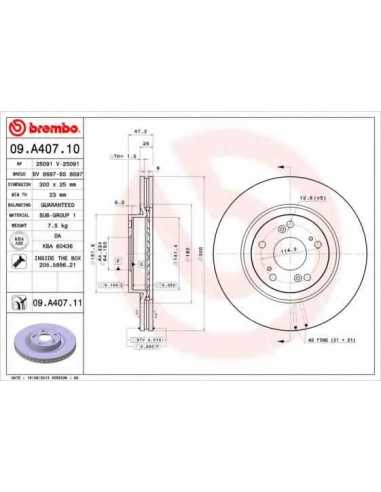 Pastillas de freno delanteras BREMBO 09.A407.10 - HONDA CR-V Mk II