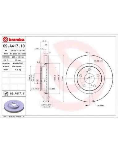 Pastillas de freno delanteras BREMBO 09.A417.10 - TOYOTA RAV 4 III