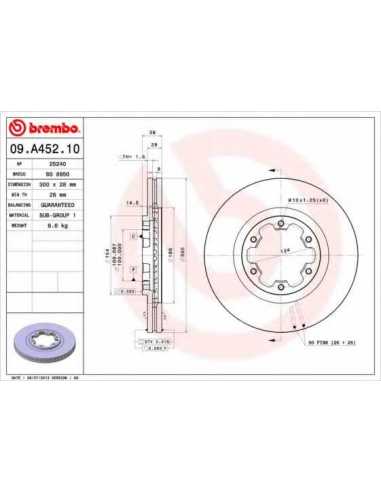 Pastillas de freno delanteras BREMBO 09.A452.10 - NISSAN TERRANO