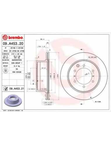 Pastillas de freno traseras BREMBO 09.A453.20 - HYUNDAI TERRACAN