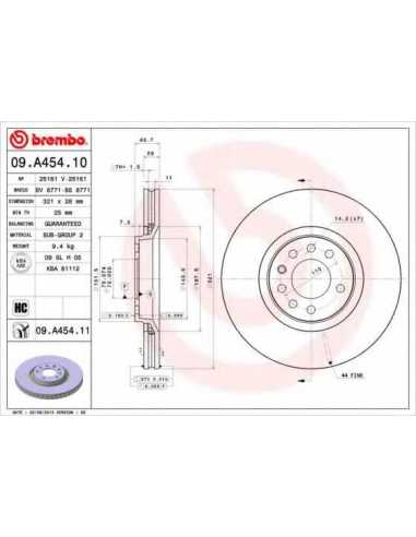 Pastillas de freno delanteras BREMBO 09.A454.10 - OPEL ASTRA H