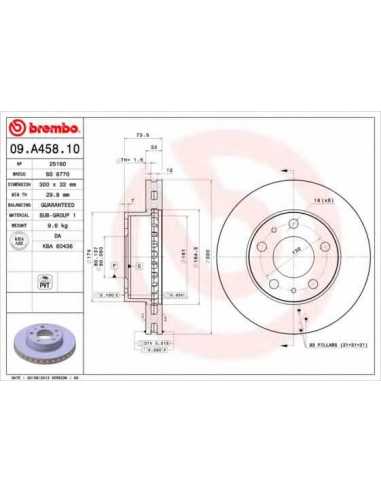 Pastillas de freno delanteras BREMBO 09.A458.10 - CITROËN RELAY Van