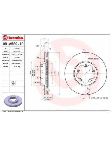 Pastillas de freno delanteras BREMBO 09.A529.10 - FORD TRANSIT Furgón