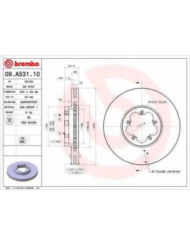 Pastillas de freno delanteras BREMBO 09.A531.10 - FORD TRANSIT Autobús