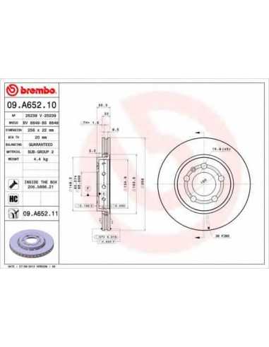 Pastillas de freno traseras BREMBO 09.A652.10 - AUDI A3