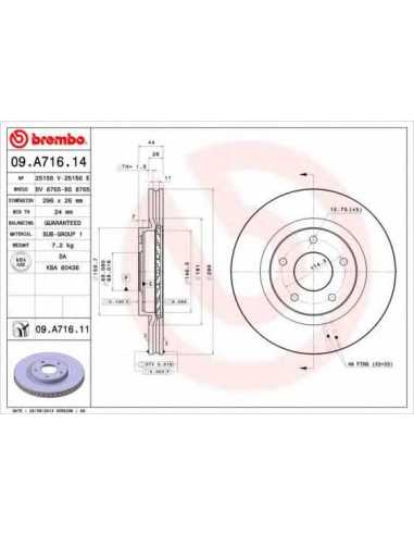 Pastillas de freno delanteras BREMBO 09.A716.11 - NISSAN DUALIS