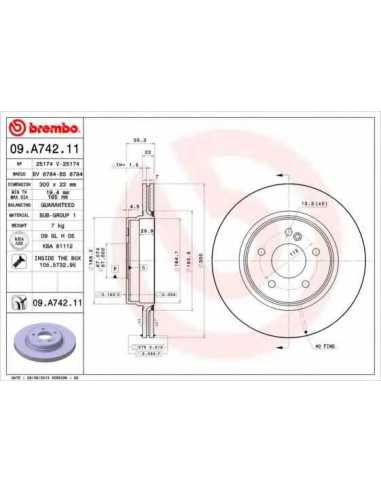 Pastillas de freno traseras BREMBO 09.A742.11 - MERCEDES-BENZ CLASE C Sportscoupe